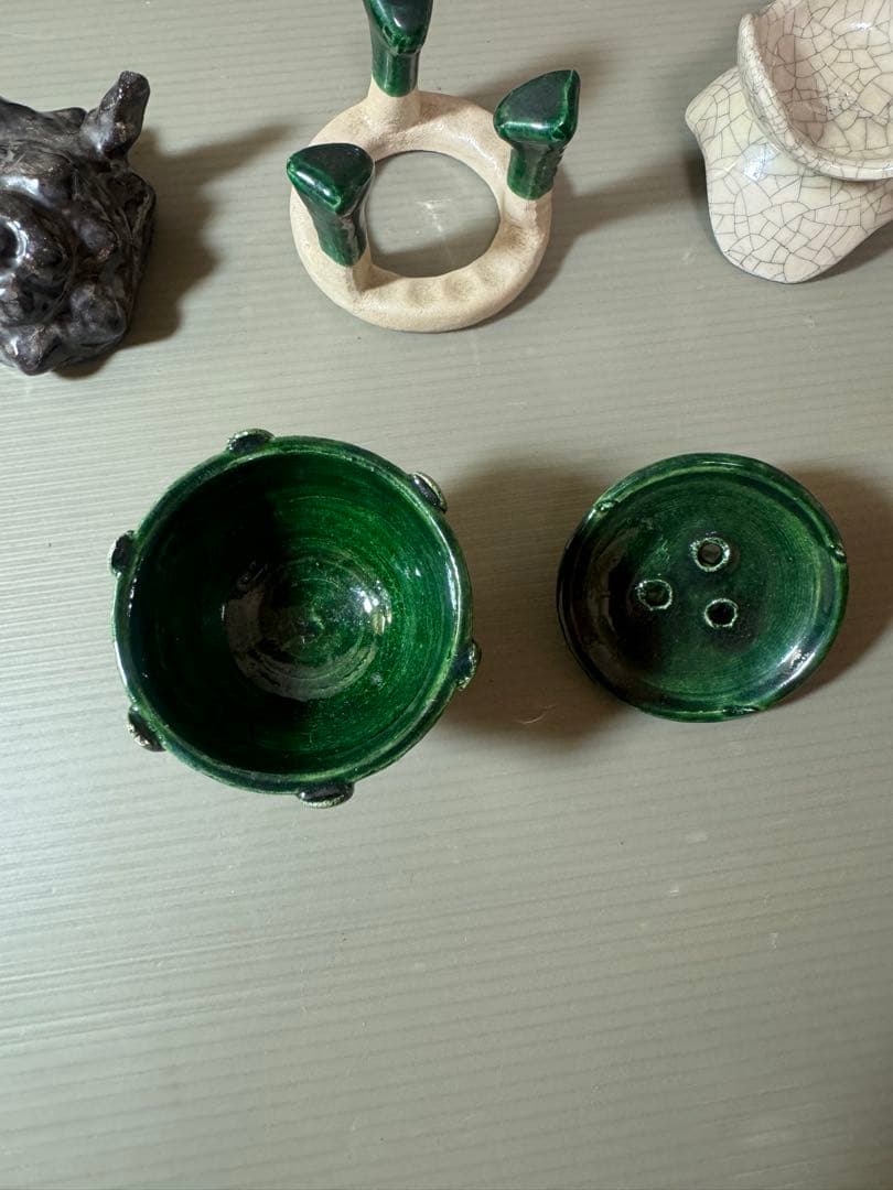 2885 川崎和楽作 楽七種 蓋置 7客 茶道具