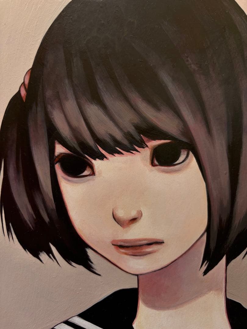 大槻香奈　「茜」　セーラー服の人物画 アクリル・ガッシュ