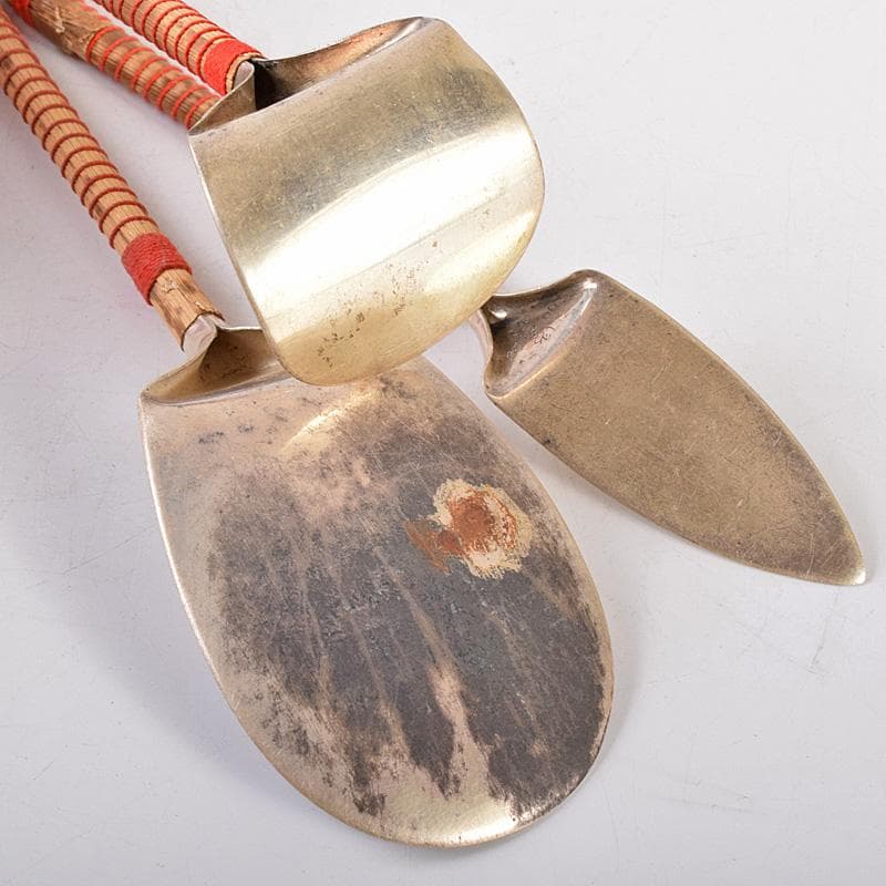 茶道具 金工師 木村清五郎造 南鐐 灰匙 三本組 約63g 共箱