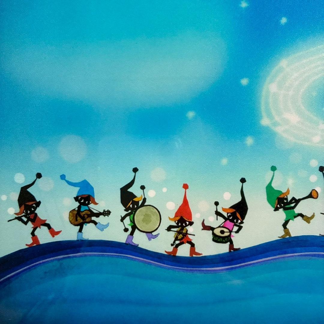 藤城清治「こびとの音楽隊」ダイヤモンドスクリーニング 直筆サイン