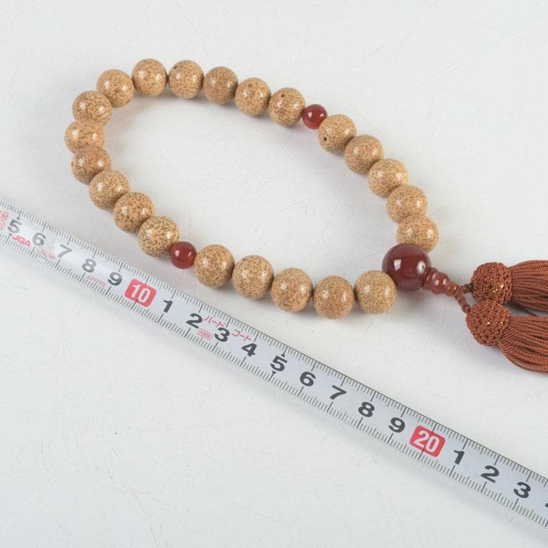 仏教美術 正絹房 赤瑪瑙 星月菩提珠 京念珠 数珠 共箱 N