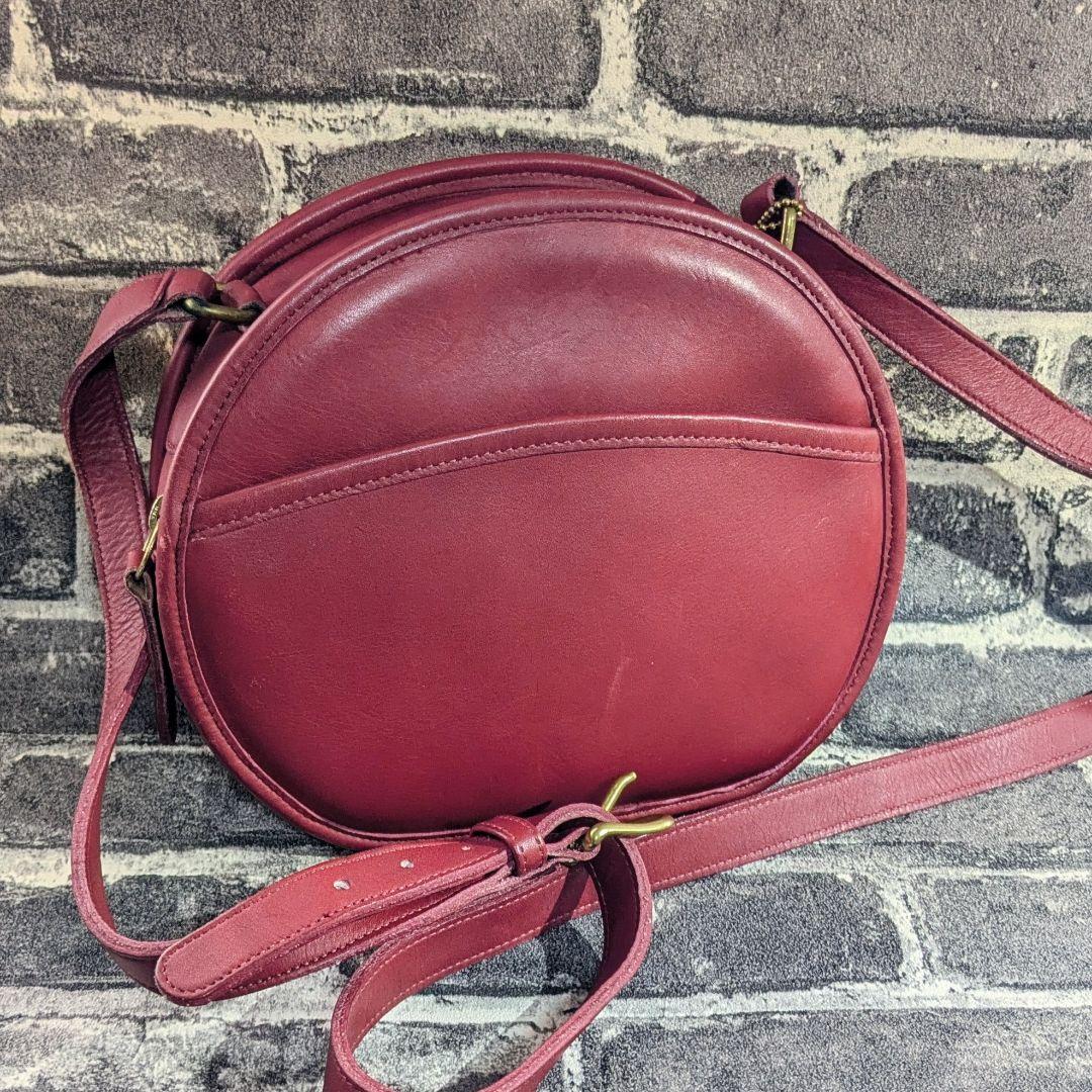 良好 オールドコーチ　ショルダーバック 丸型 キャンティーン レッド 9901