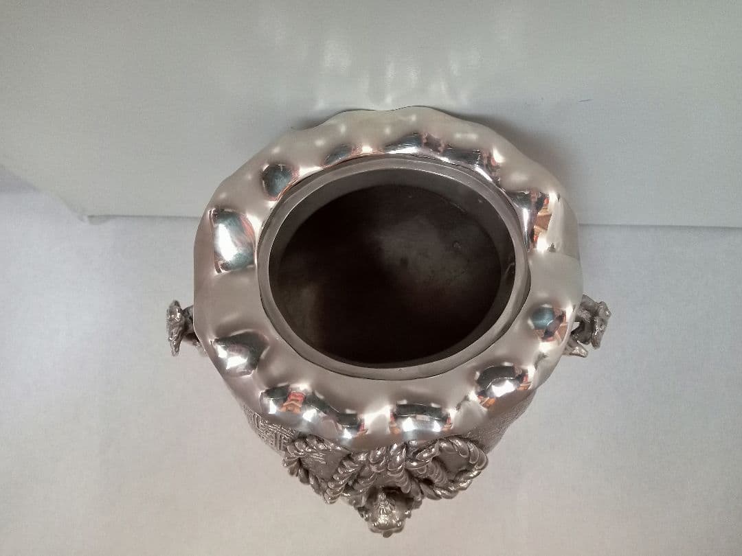 香炉 二上常太郎 元威 茶袋型香炉 洋銀 伝統工芸