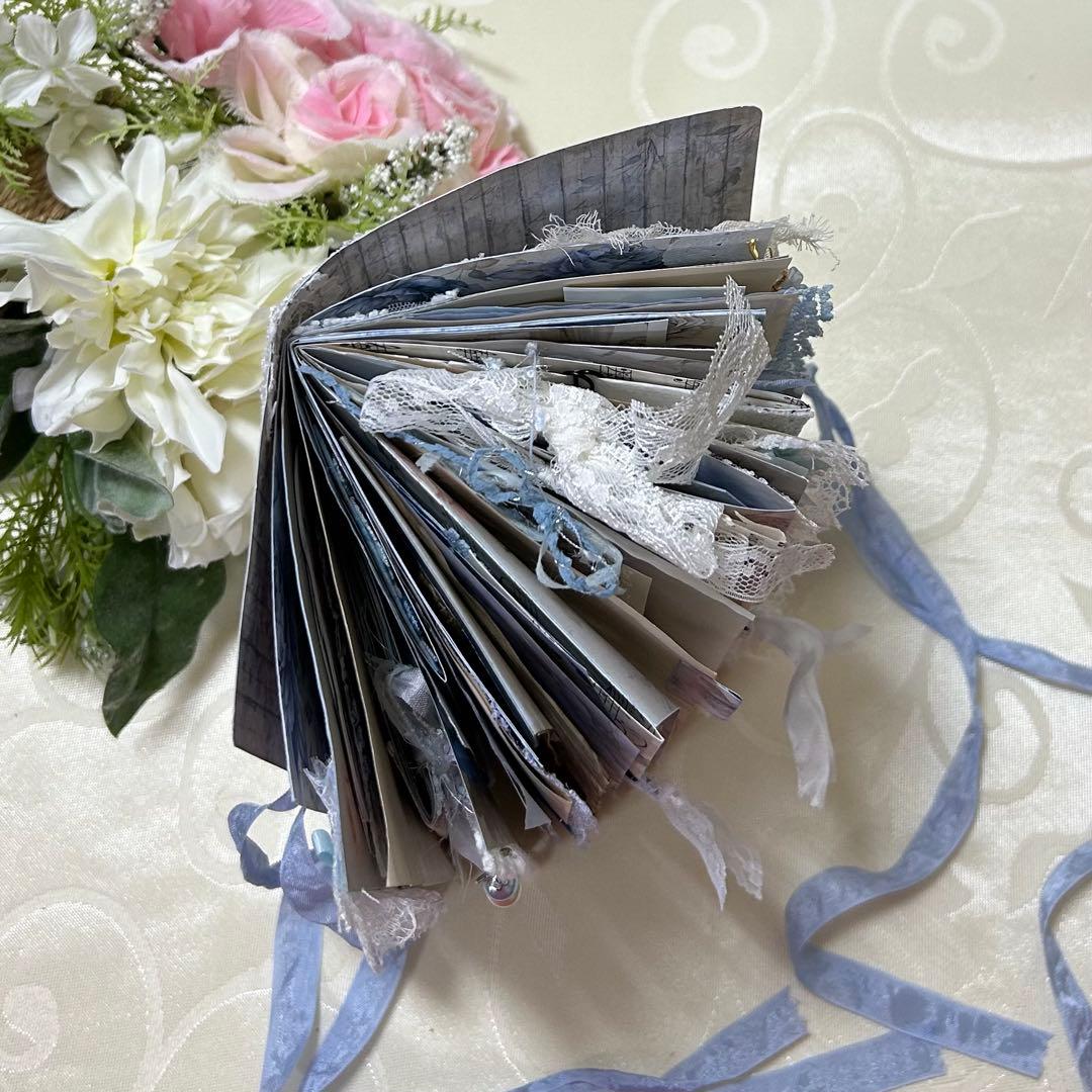 薔薇とレースのジャンクジャーナル・雑記帳　Blue Wedding