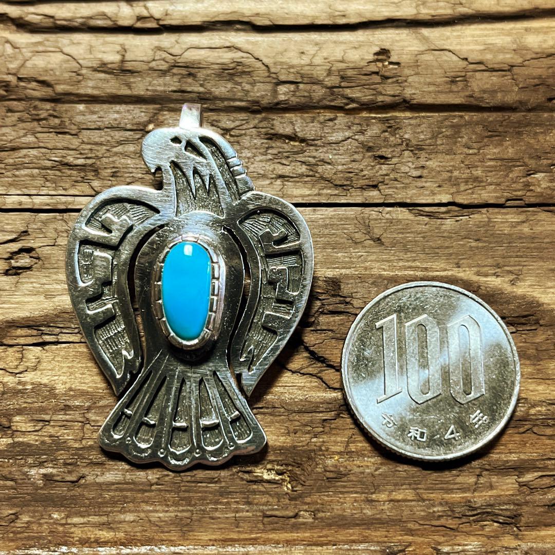ナバホ サンダーバード ターコイズ ペンダントトップ インディアン