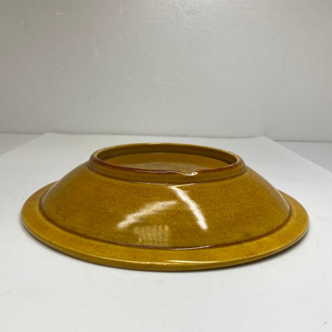 中国明時代　黄南京　皿　直径20.6㎝　東さ7-0629☆2F