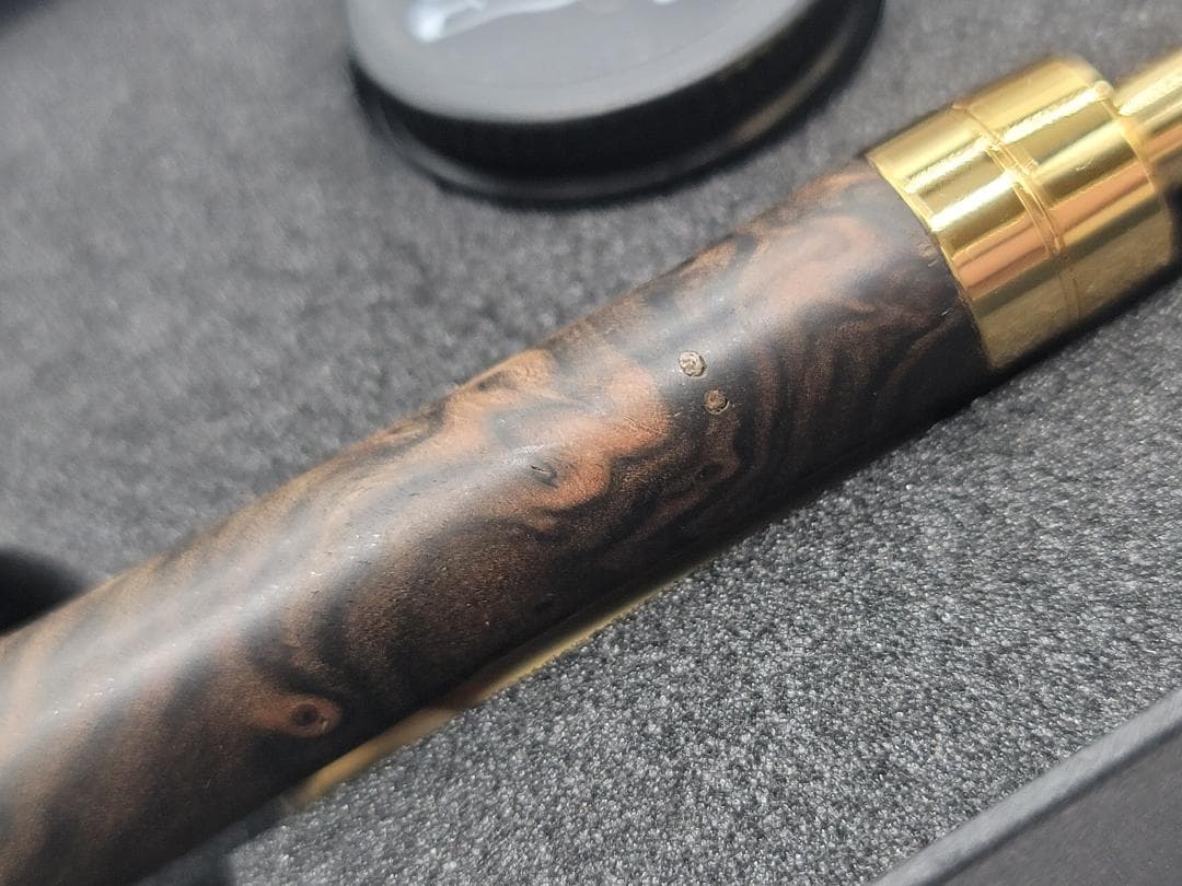 新品　こぶた工房　黒檀瘤　極上杢　シャープペンシル0.5