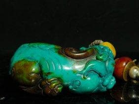 ターコイズ 龍頭亀彫アクセサリー S115925682 - 工芸品新品 通販