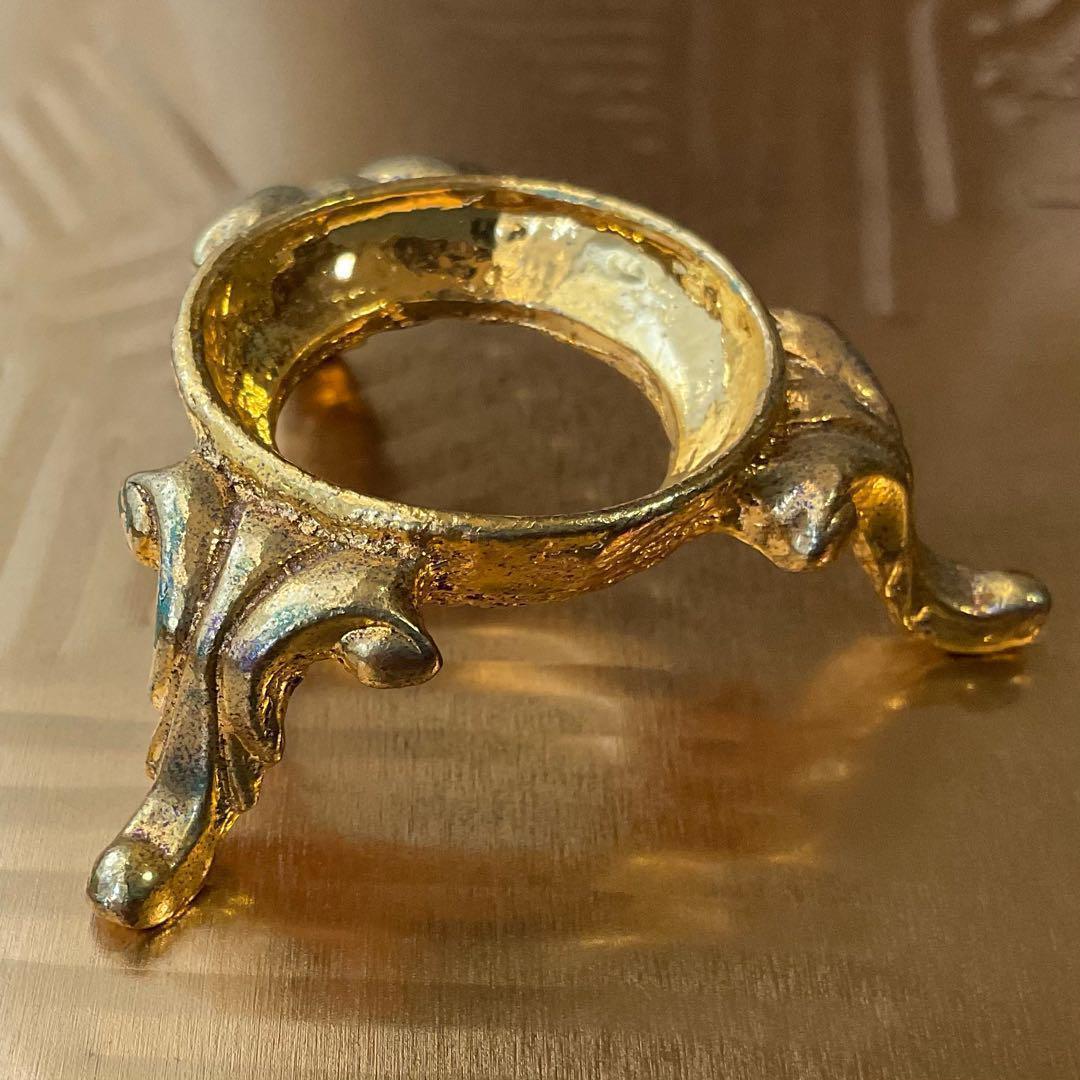 天然水晶玉アンティーク台座付き 37mm シンプル 天然石クリスタル 袋