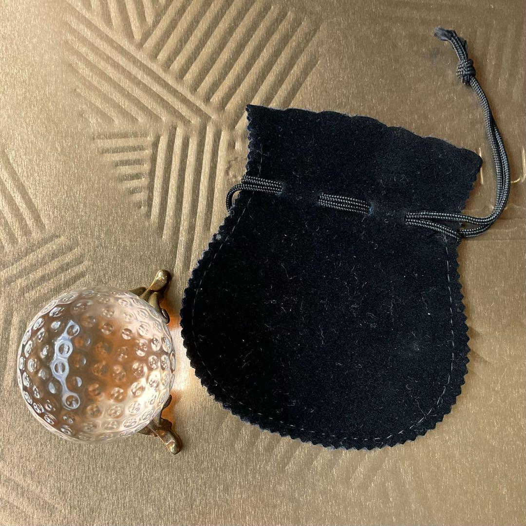 天然水晶玉アンティーク台座付き 37mm シンプル 天然石クリスタル 袋