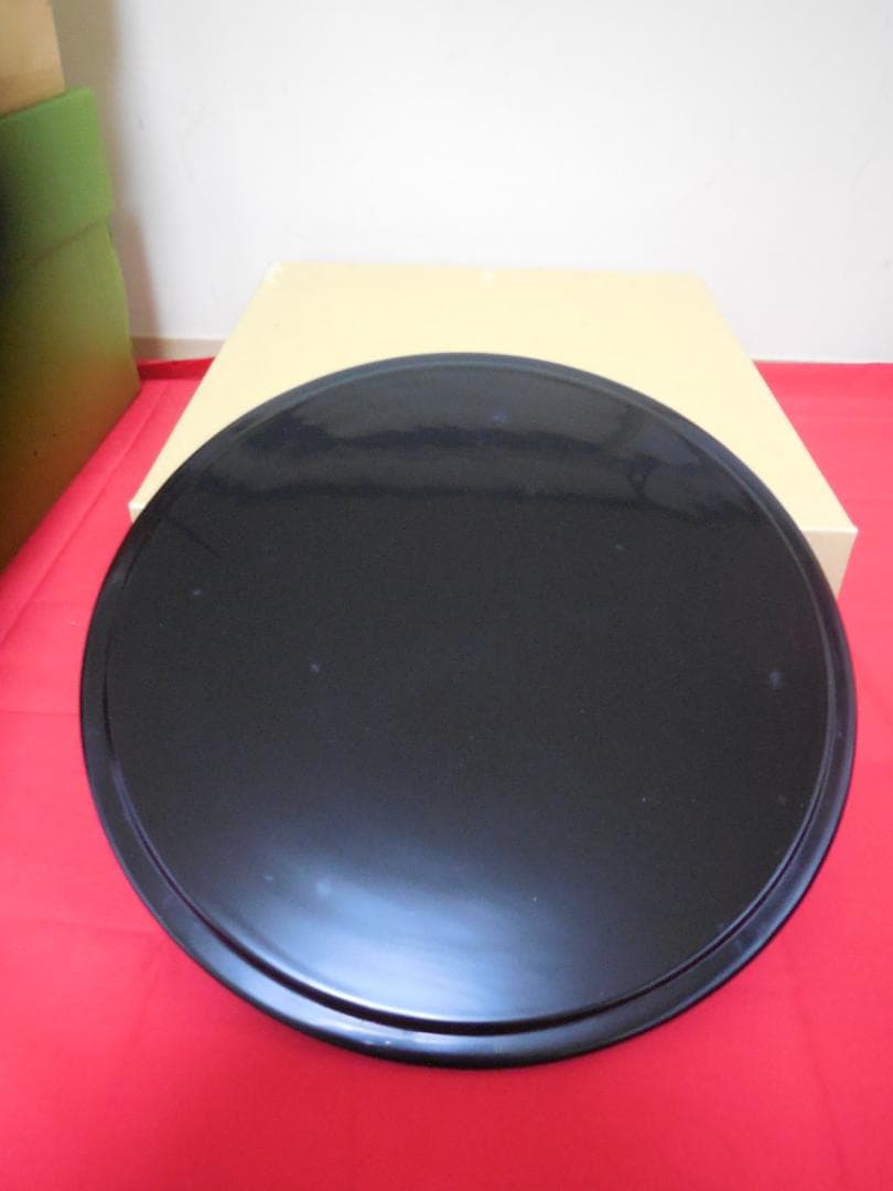 茶道具 手塚桃峰 浅黄交趾 平水指 塗蓋8寸 共布共箱・しおり