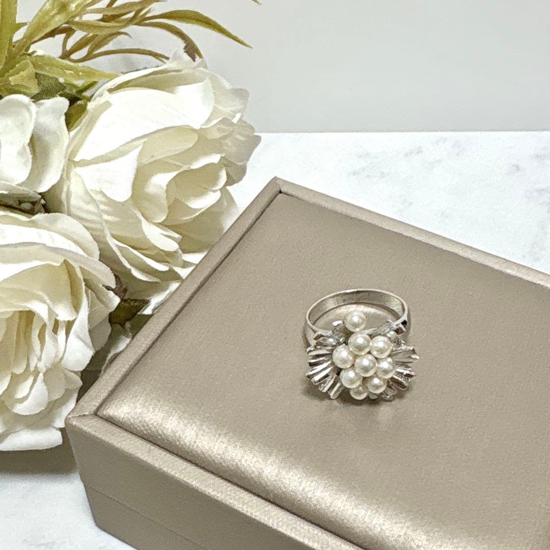 希少✨TASAKI タサキ あこや 本真珠 ベビーパール リング 11号 SV