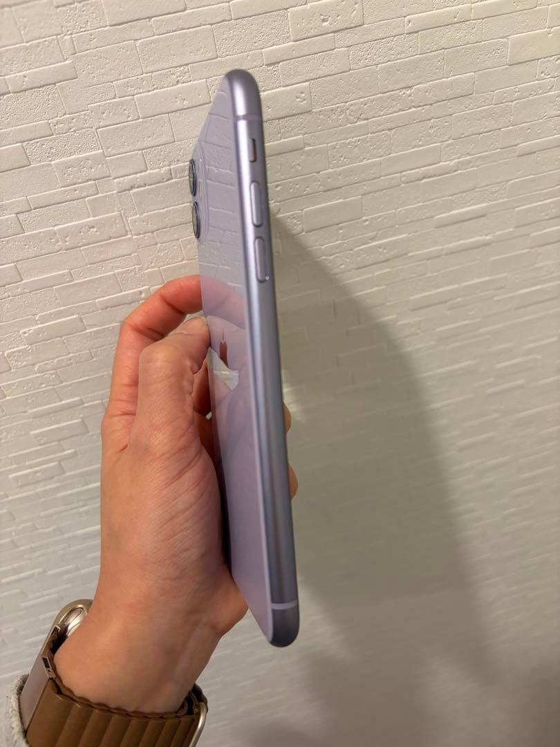 iPhone11 パープル　128G バッテリー77% sim解除済