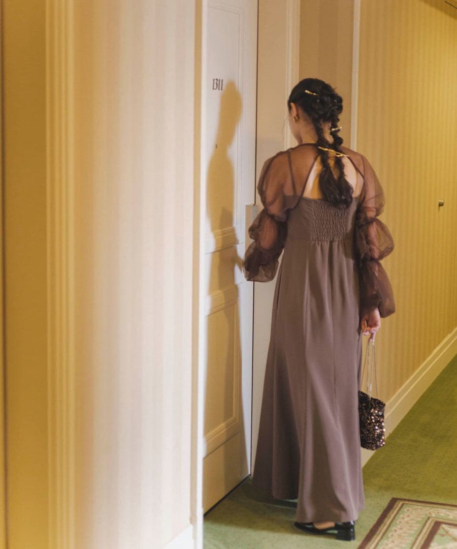 Kastane オケージョンドレス 結婚式 / チュールレイヤードベアドレス