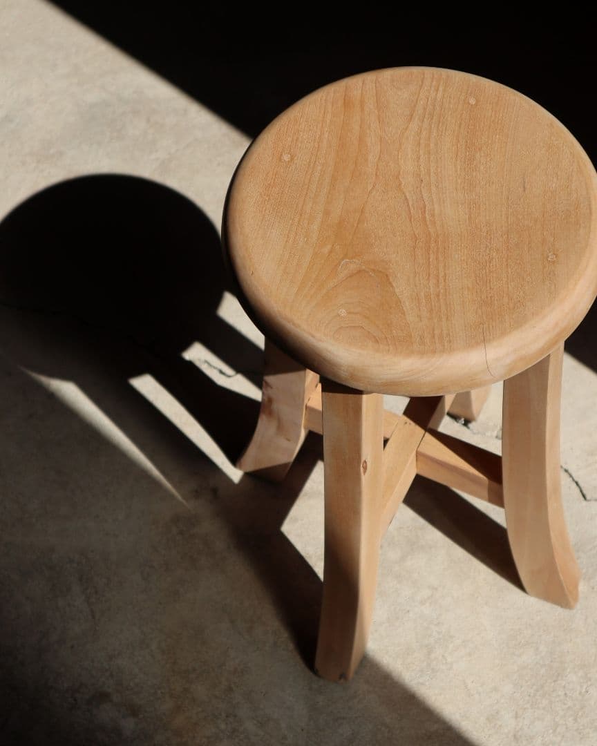 最終値下げ　クリーンなブナの丸スツール　古道具 古家具 アンティーク カフェ