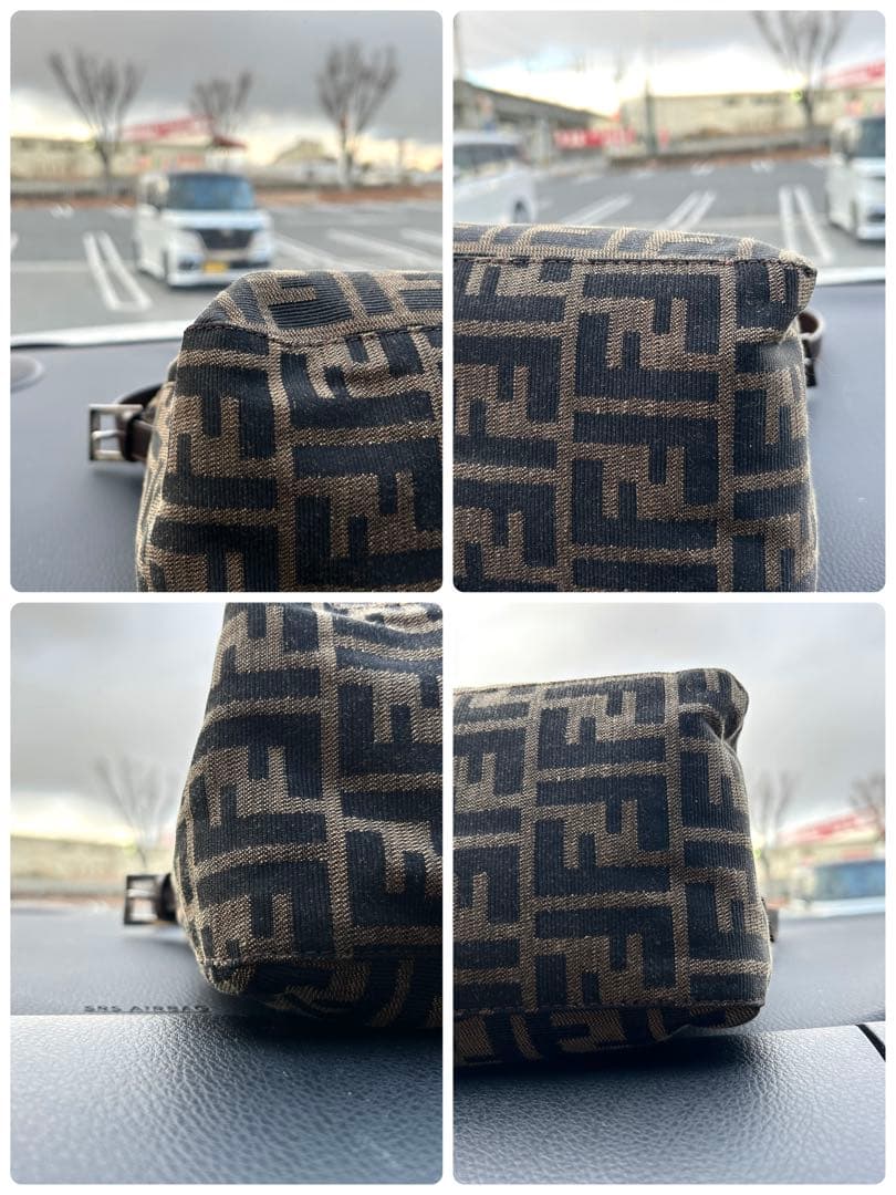 極美品 FENDI フェンディ マンマバケット ショルダーバッグ ズッカ柄