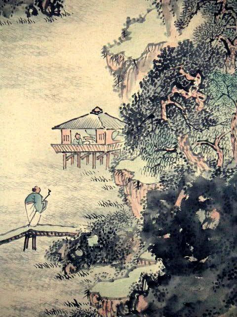 ♥掛軸　模写　日本画　椿 椿山　掛け軸　共箱付き