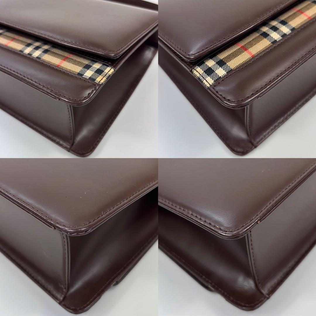 箱付き　バーバリー ハンドバッグ 自立型 ノバチェック シャドーホース ブラウン