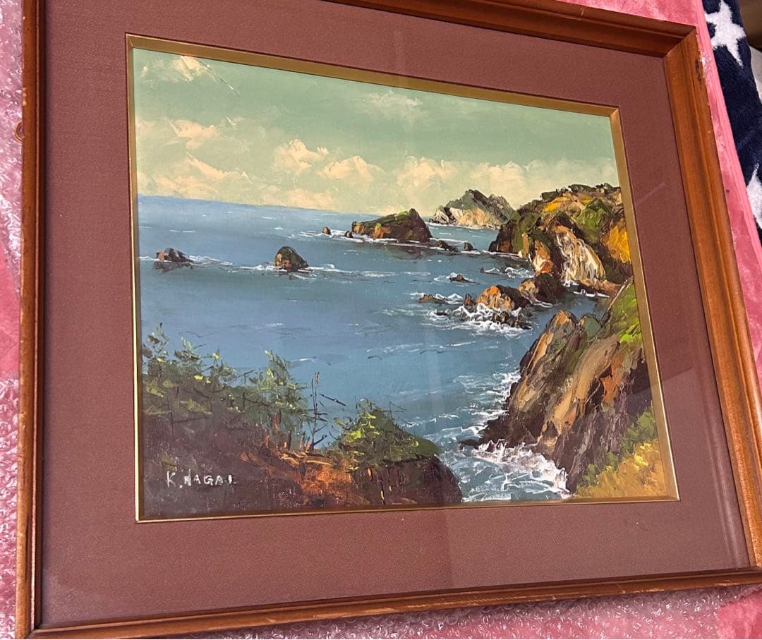 「永井潔」作　『伊豆国立公園 奥石廊崎風景』