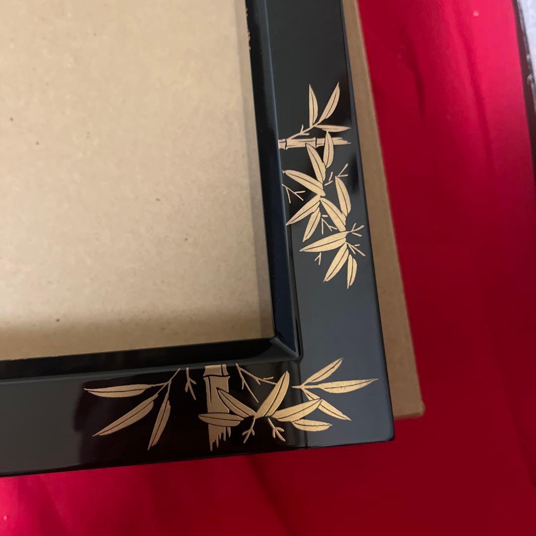 茶道具　金蒔絵　竹林　炉縁