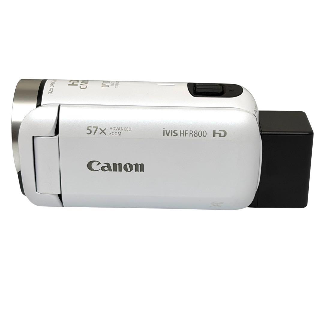 【美品】Canon iVIS HFR800 ビデオカメラ 本体 白 ホワイト