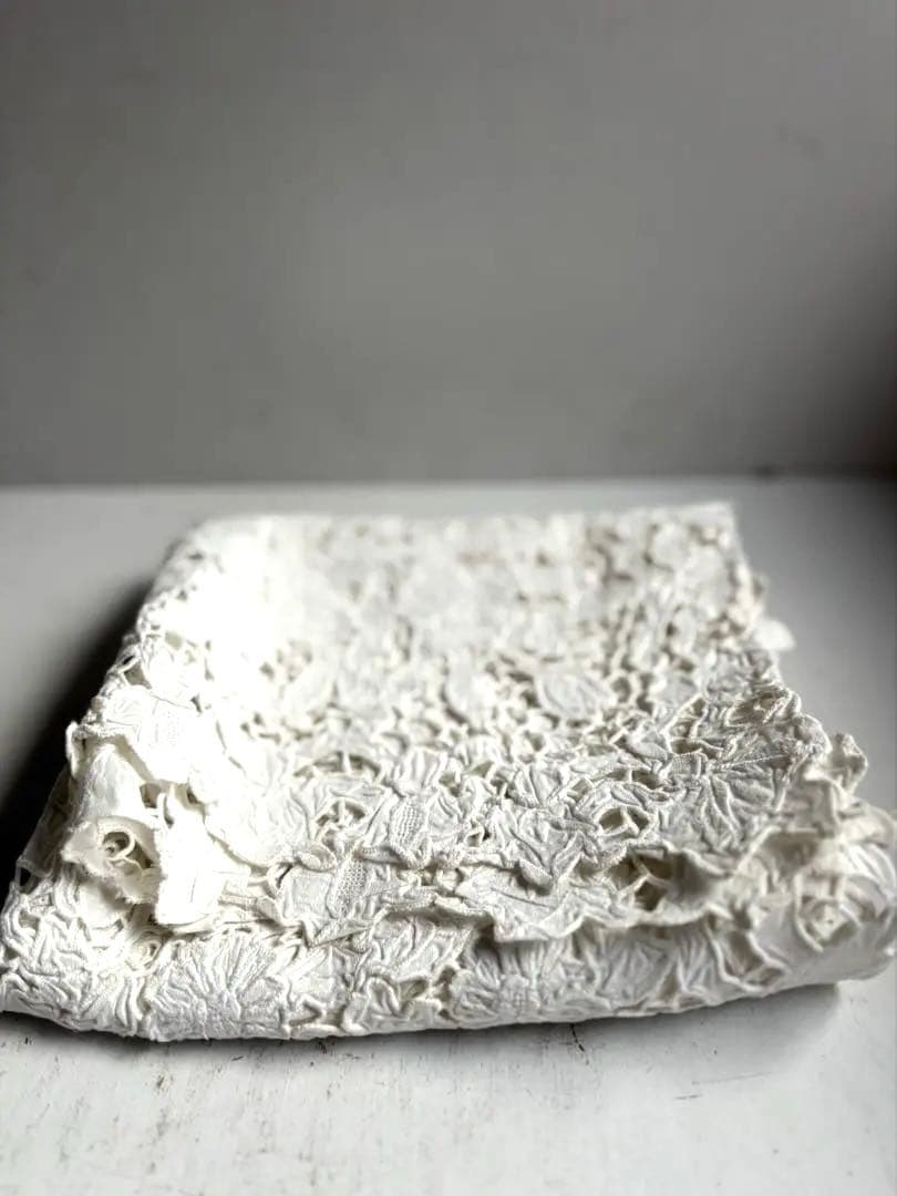 789 フランスアンティーク 美しいエンブロイダリーレース クロス