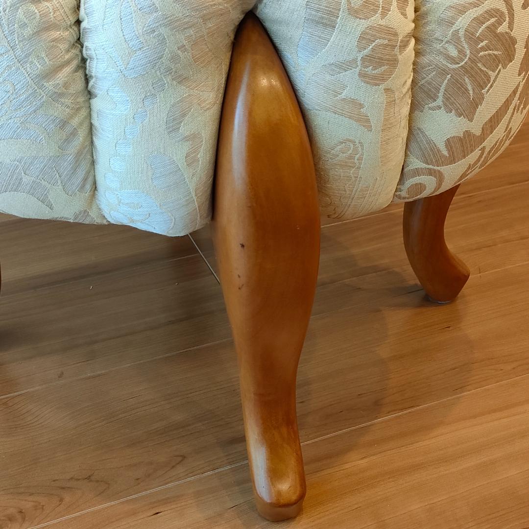 〈美品〉ロココ調　パンプキンスツール　猫脚　サイドチェア　オットマン