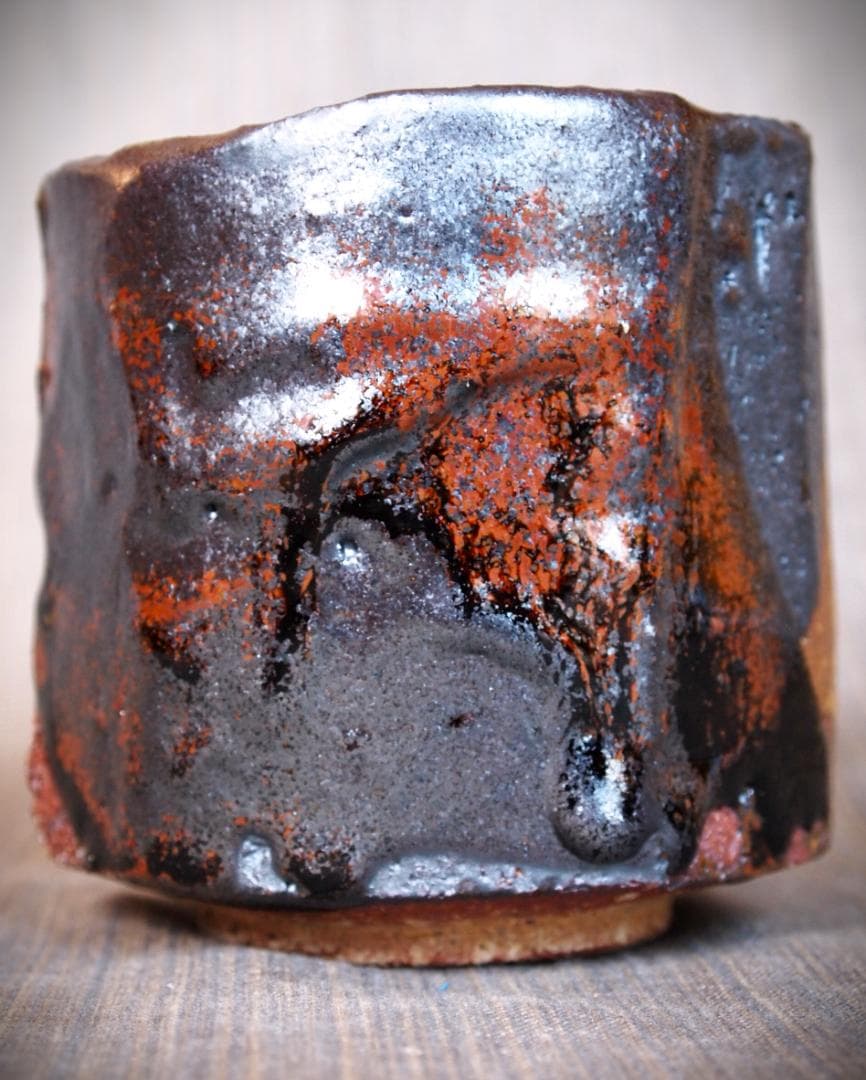 希少作★高内秀剛★織部《窯変》茶碗★共箱・共布