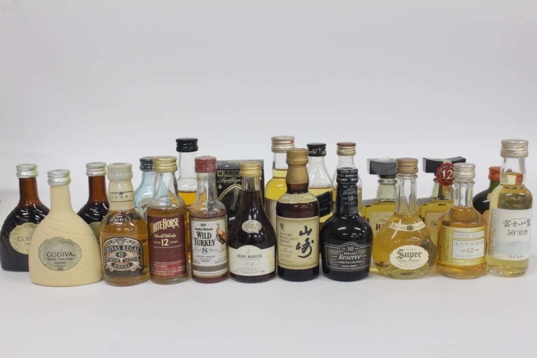 □未開栓/18本まとめ ミニボトル 山崎12年 ニッカ リザーブ ウイスキー