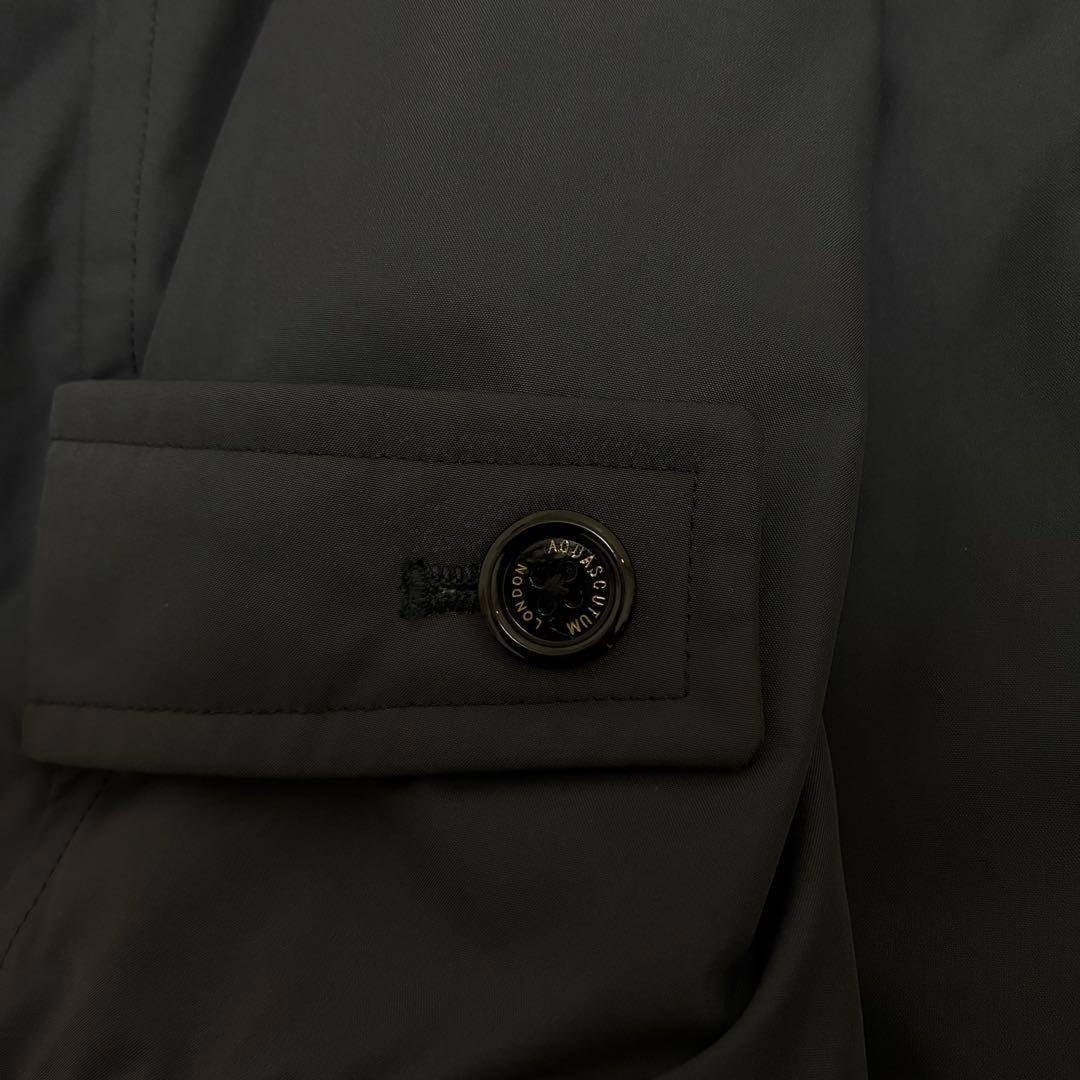 Aquascutum　アクアスキュータム　コート　ライナーなし　ネイビー　フード