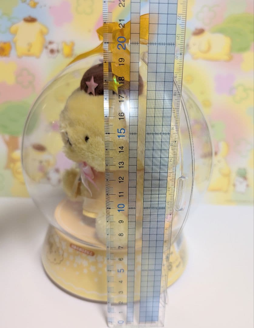 ポムポムプリン　ぬいぐるみ　ドームケース入り