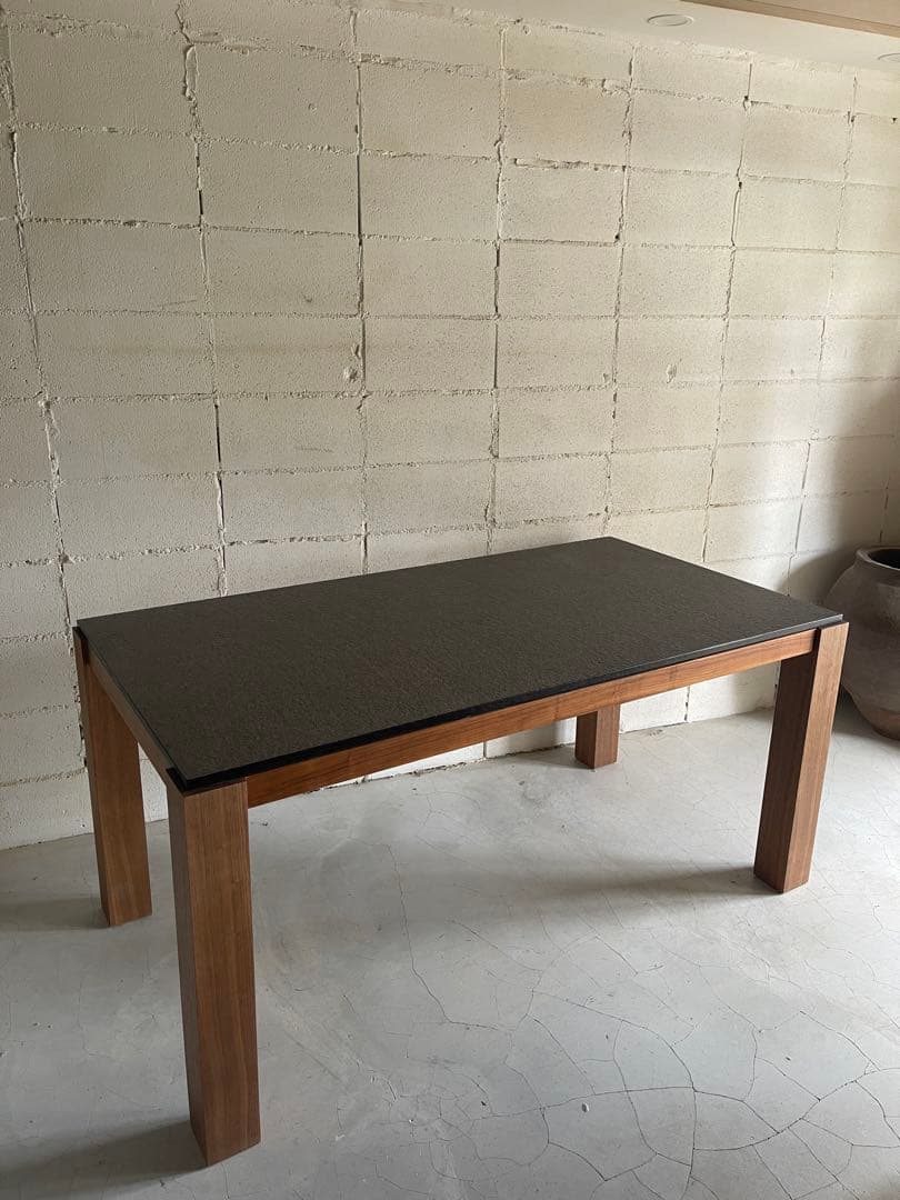 美品　御影石 × ウォールナット　ダイニングテーブル　ソングドリーム　160