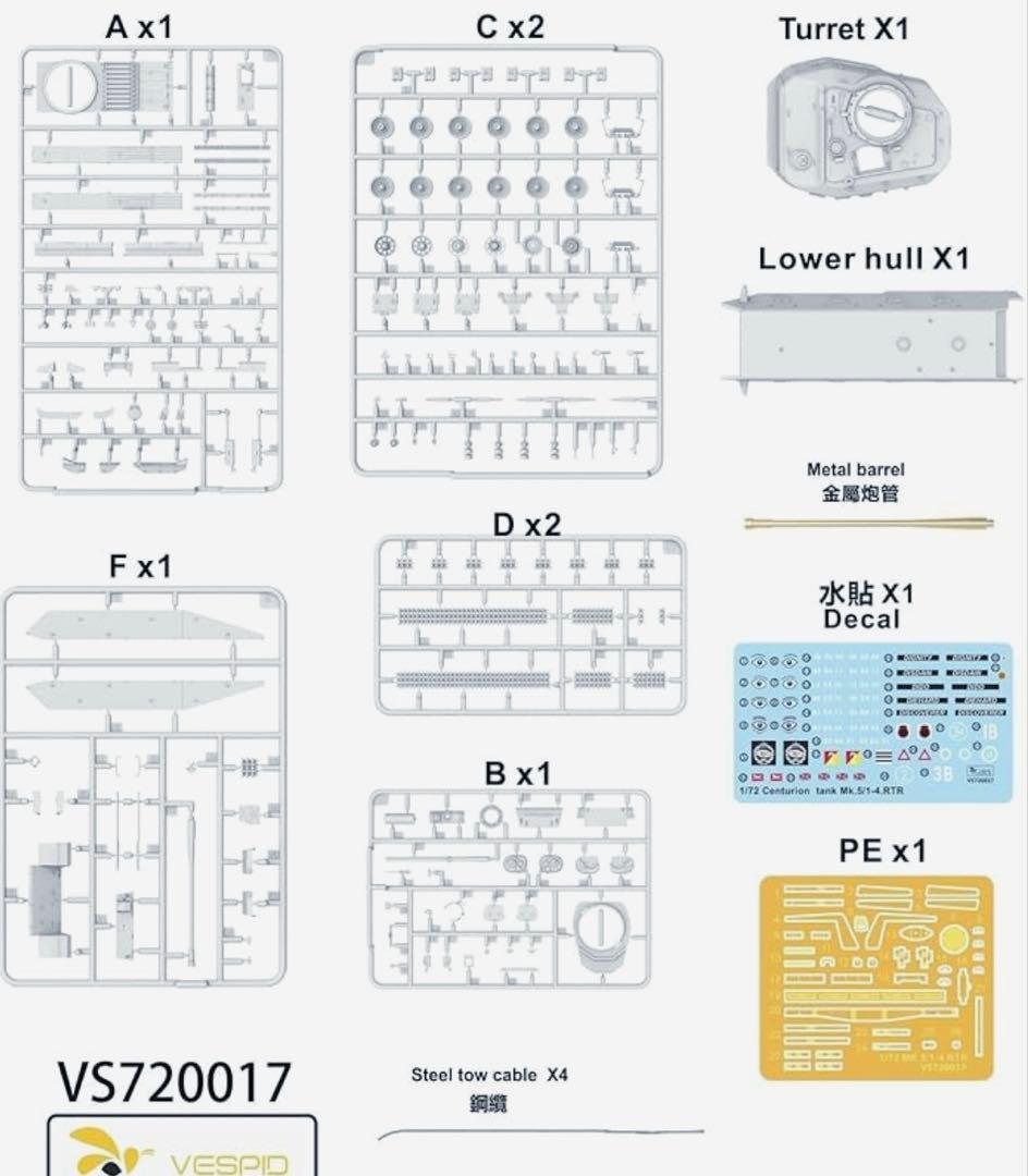 タコム1/48キングタイガー&ヴェスピッドモデル1/72センチュリオン セット