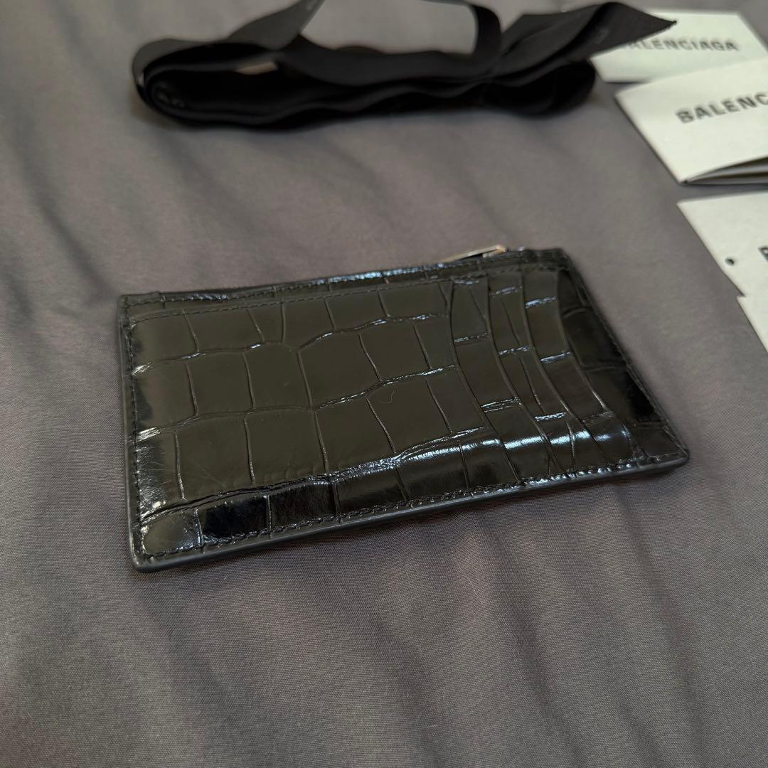 BALENCIAGA クロコ型押し &カードホルダー　ケース　ブラック