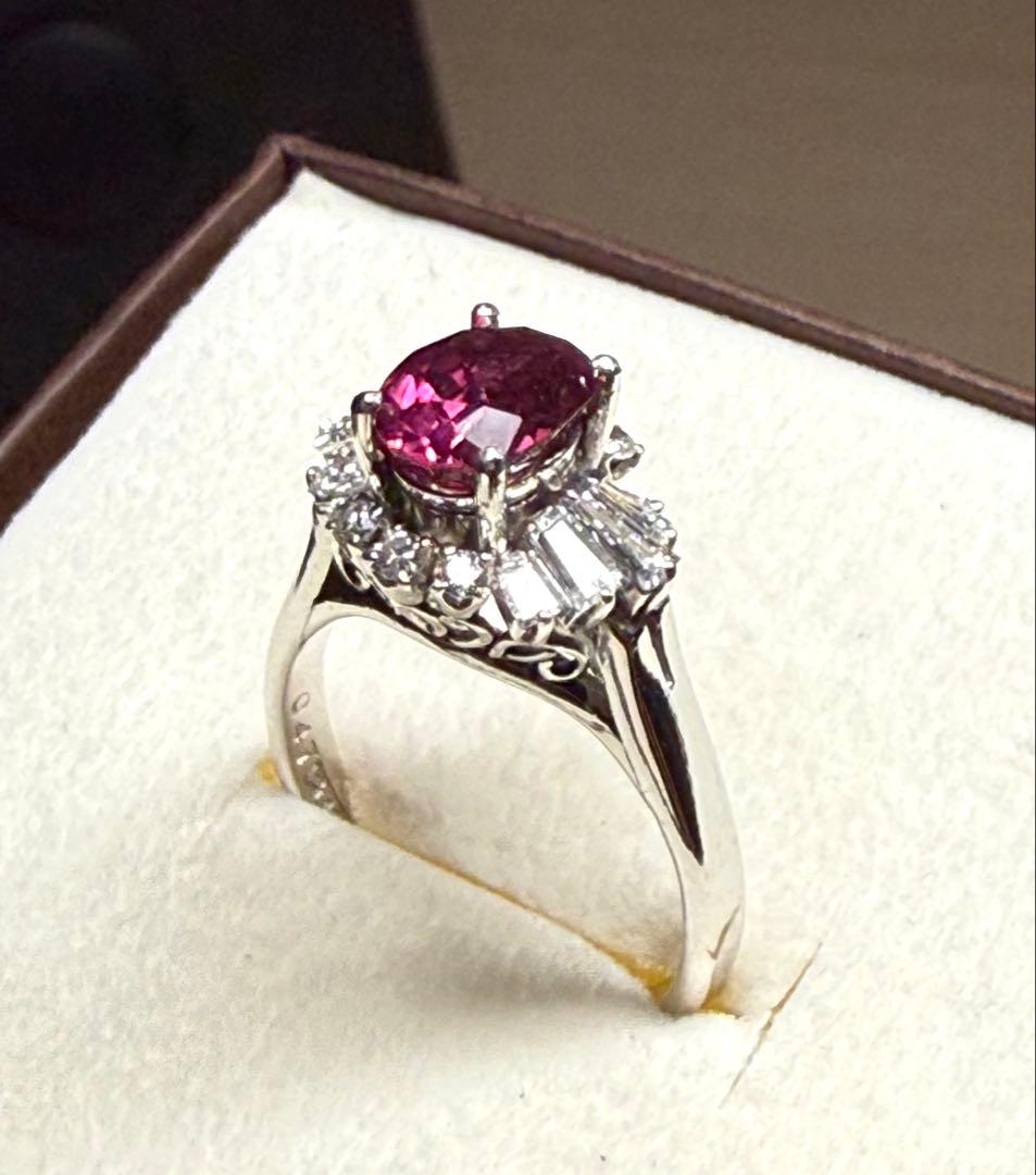ルビー 1.76ct ダイヤモンド デザインリング 5.8g