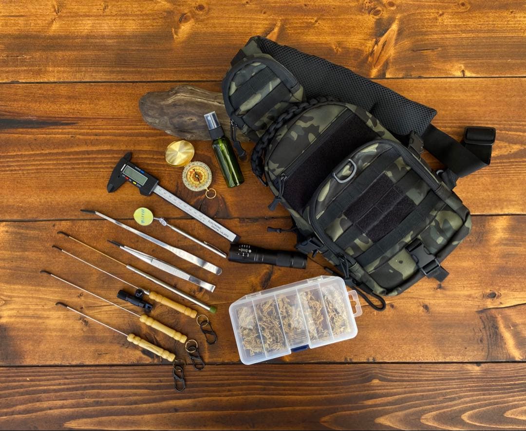 クワガタ採集セット パープル オリジナル掻き出し棒 デジタルノギス