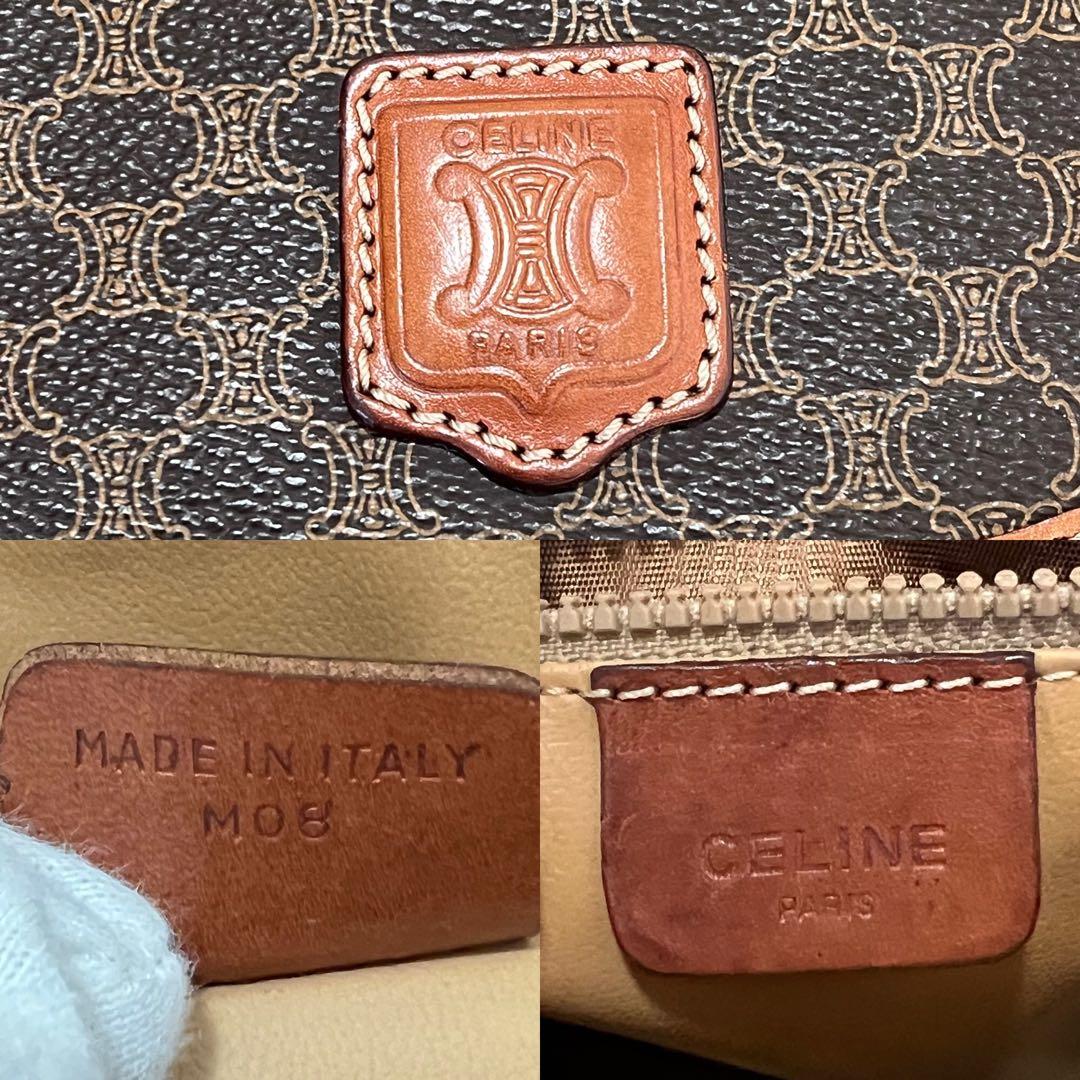 【極美品】セリーヌ ショルダーバッグ マカダム柄 フラップ PVC ブラウン