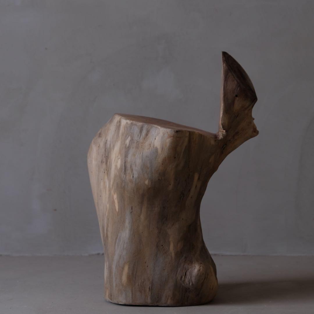 欅材 丸太スツール　椅子 チェア 古材 枯木 プリミティブ アンティーク 骨董