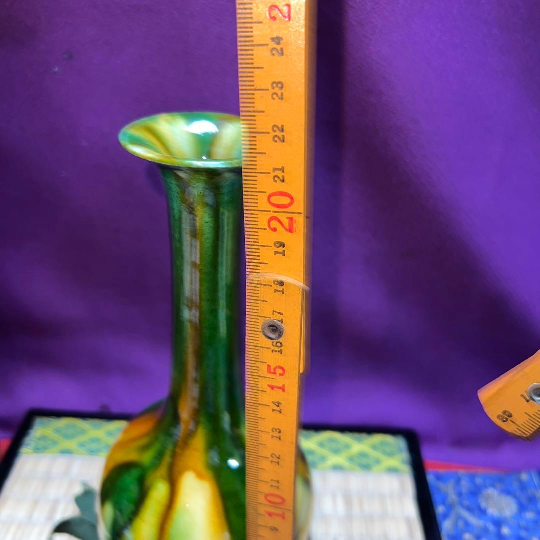 六代清水六兵衛 三彩流氵幼鶴首花瓶 L10884159 - 工芸品ブランド