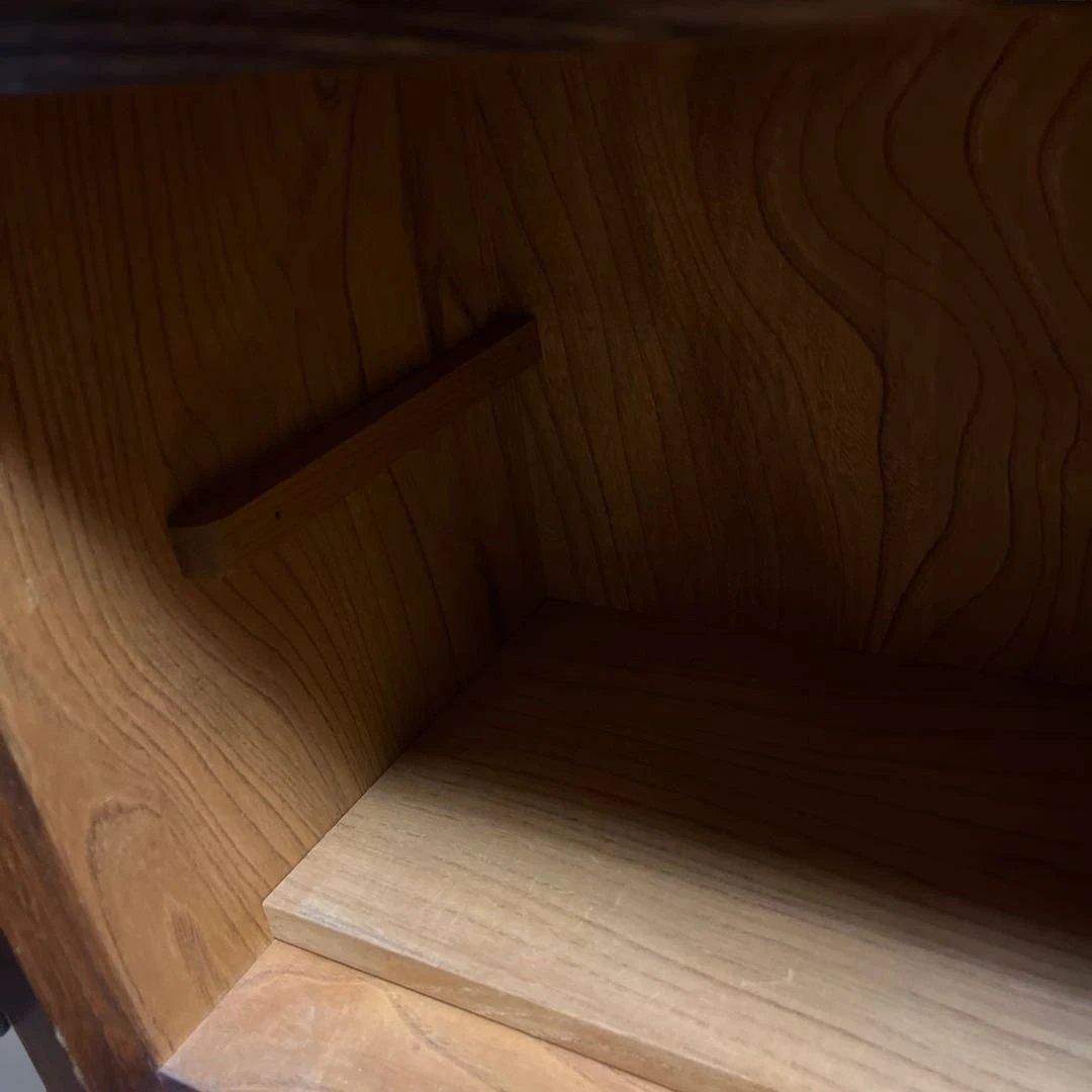 アンティーク高山家具式木製収納ローチェスト、テレビ台 伝統的な日本