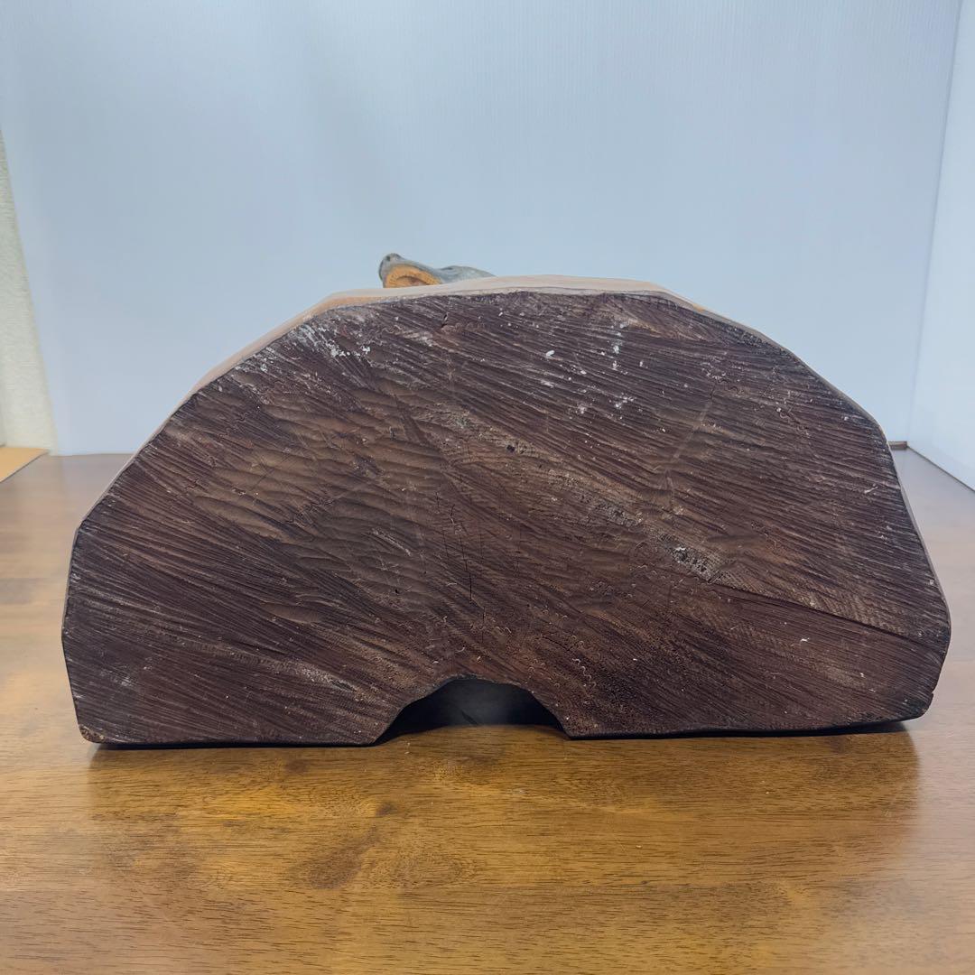 希少】 木彫り 熊 親子 置物 1991年 当時物 北海道 阿寒湖 工芸品