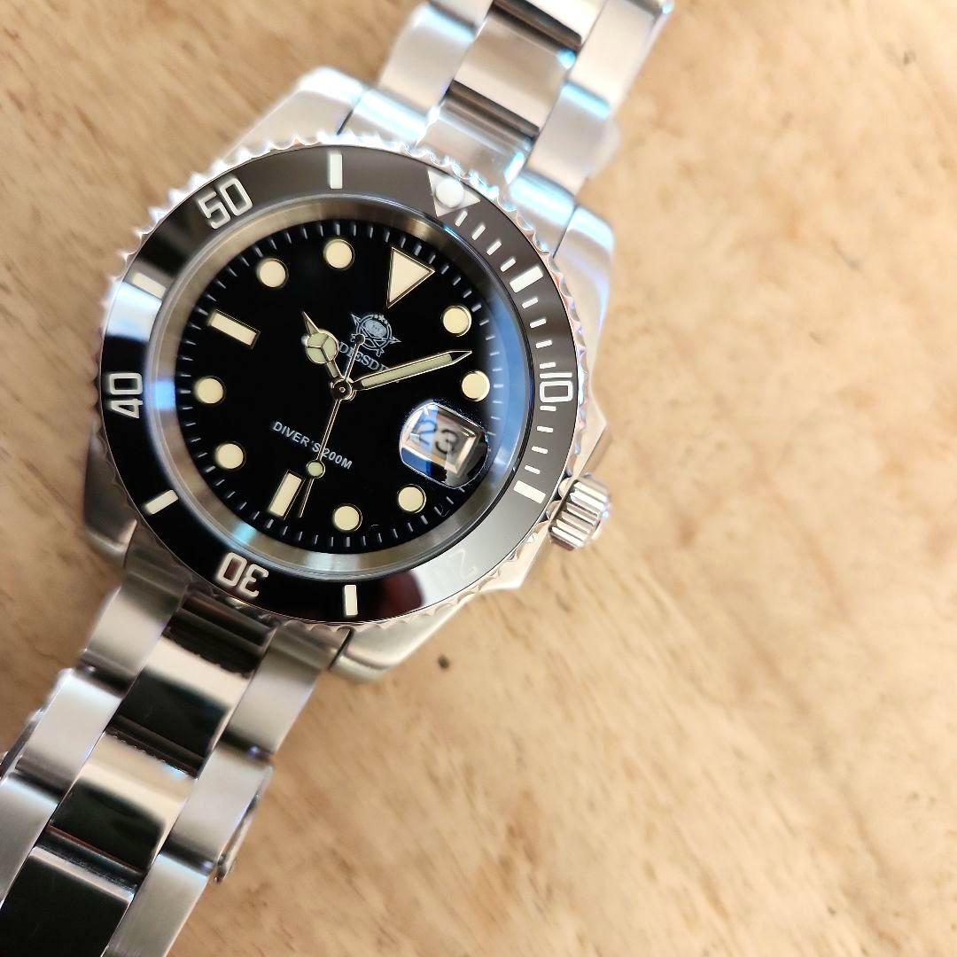【ADDIESDIVE】ダイバーズ200M【黒】日本製クォーツムーブメント稼働品