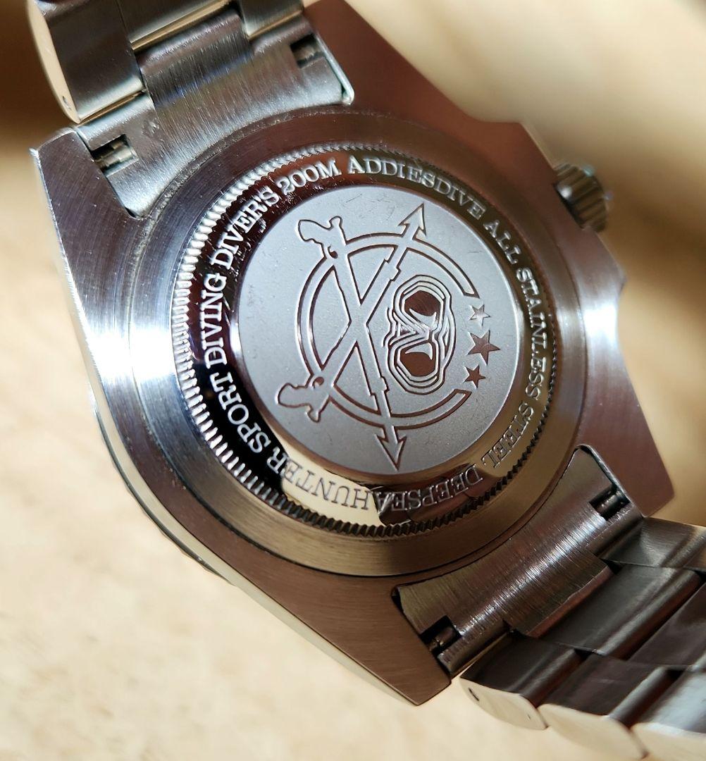 【ADDIESDIVE】ダイバーズ200M【黒】日本製クォーツムーブメント稼働品