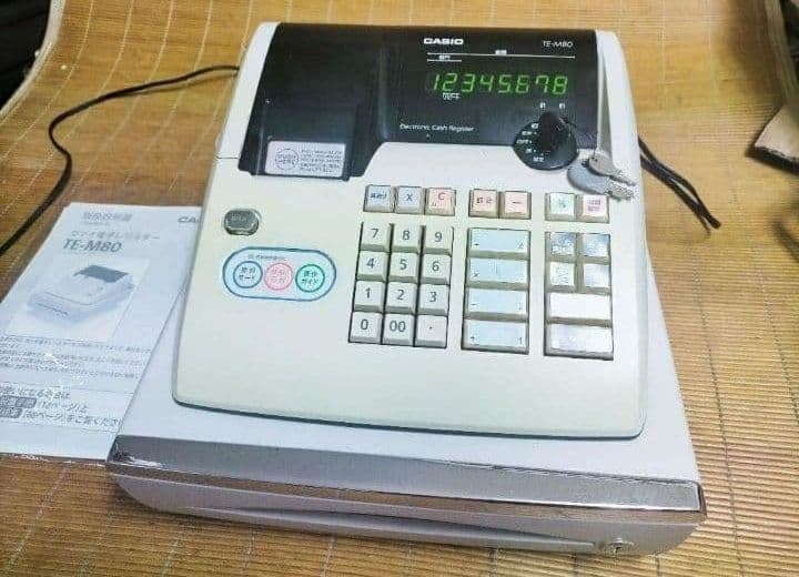 カシオレジスター TE-M80 中古品 人気機種感熱紙 送料無料 801121