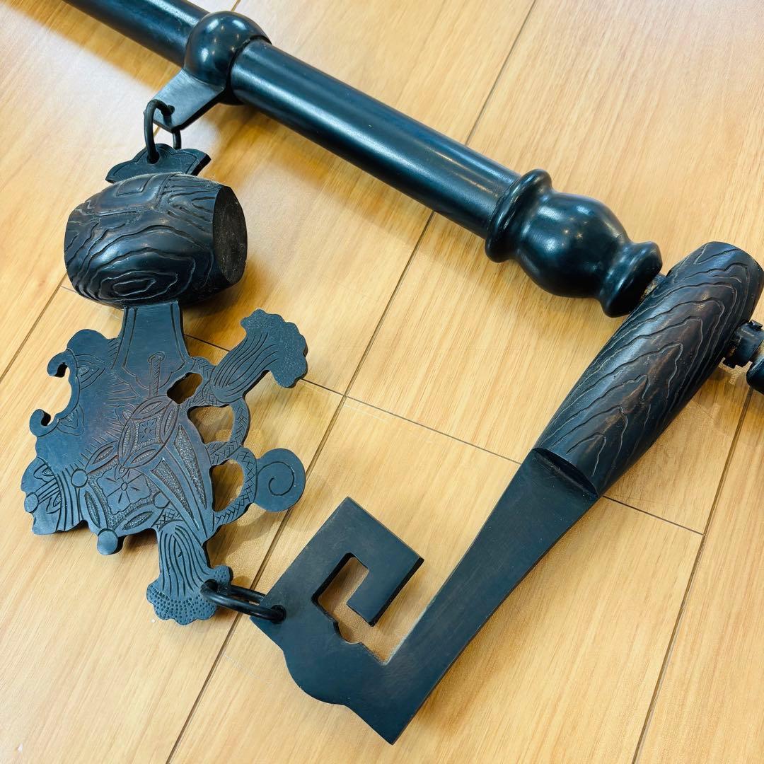 囲炉裏 自在鉤 打ち出の小槌 福壽 アンティーク 時代物 古民家 古民具