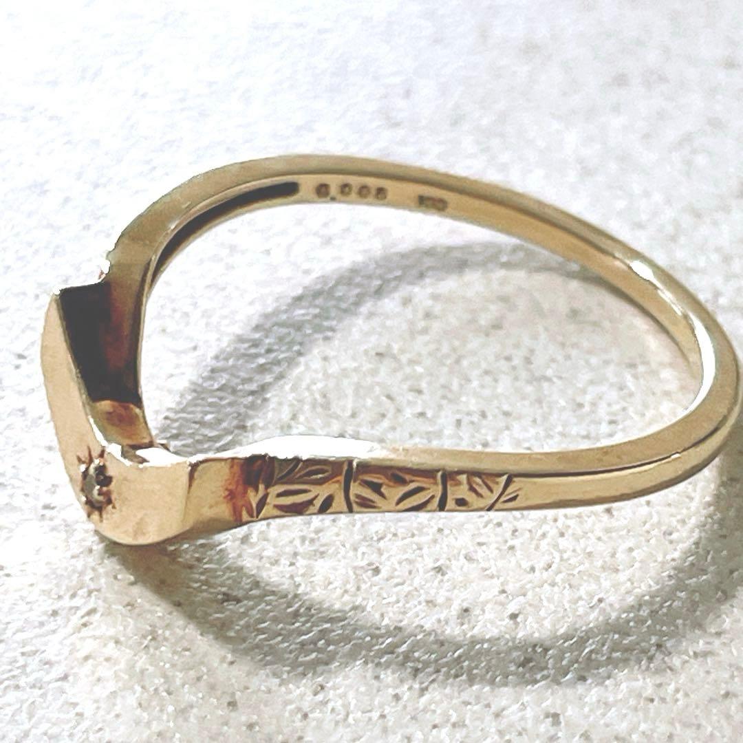 え*。様 agete アガット K10 ダイヤモンド 彫刻リング