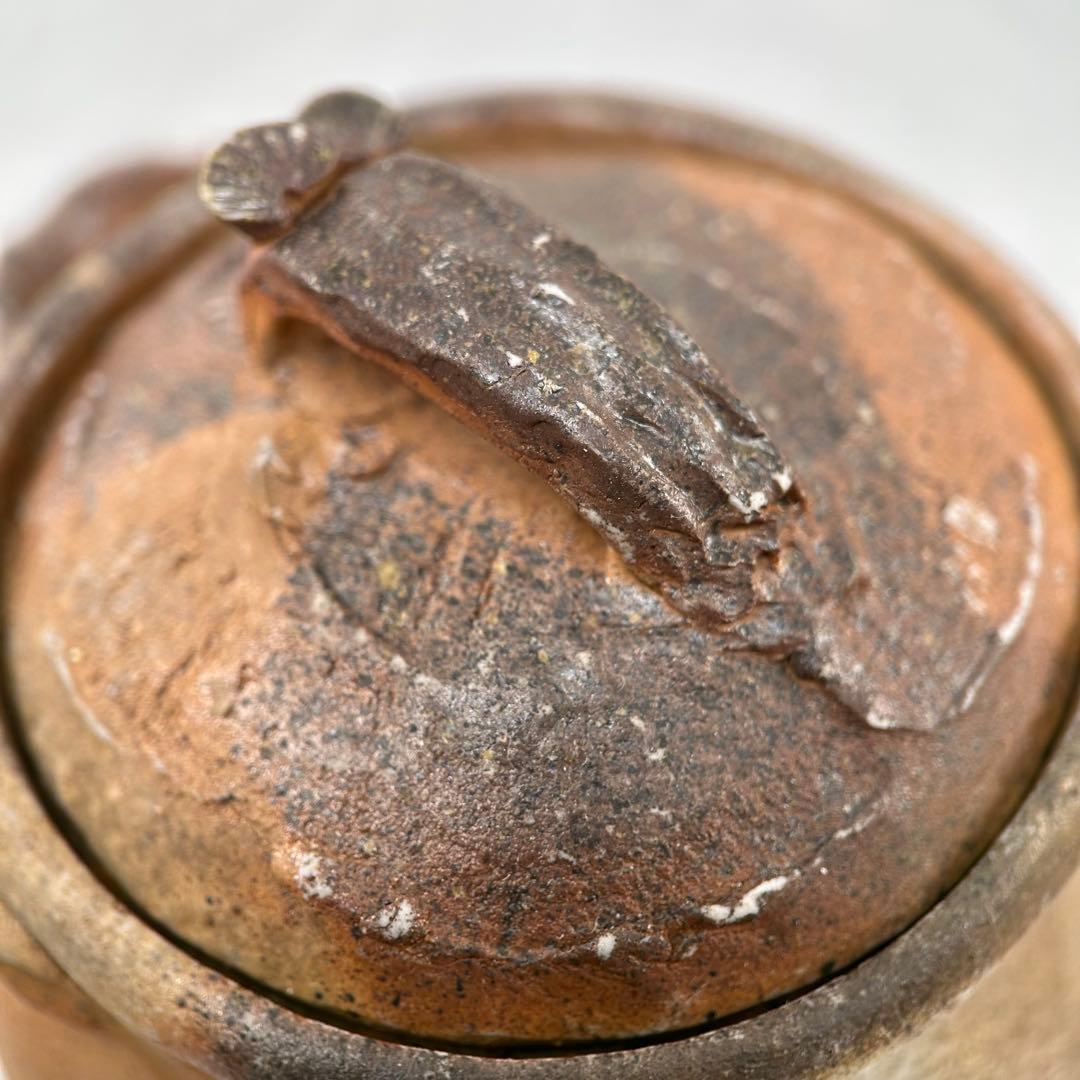 D佐藤苔助 備前焼宝瓶 霊芝手捻り人気作者 急須 共箱