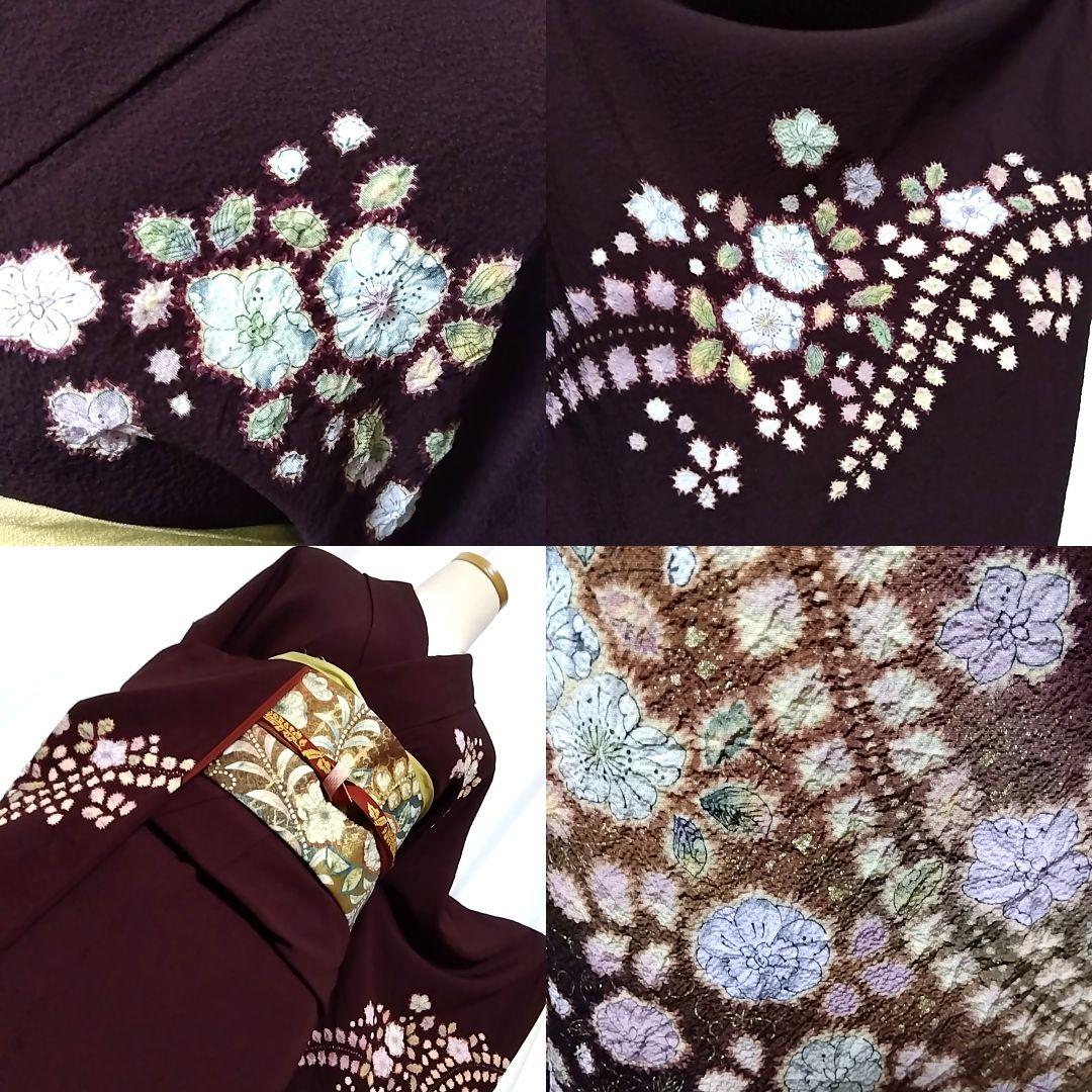 翠山工房 セット 辻ケ花 辻ヶ花 袋帯 辻が花 訪問着 紫 落款