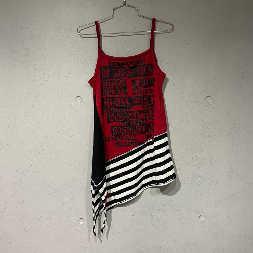 ALGONQUINS アルゴンキン　パンク　punk スカル　タンクトップ 赤黒