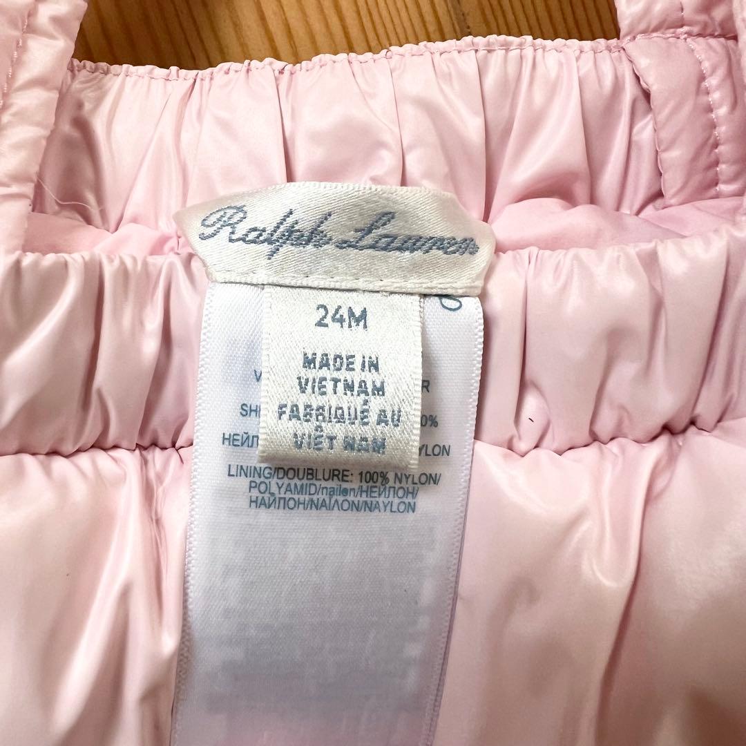ラルフローレン ベビー スノーウェア 上下セット ピンク フード付 防寒 24M